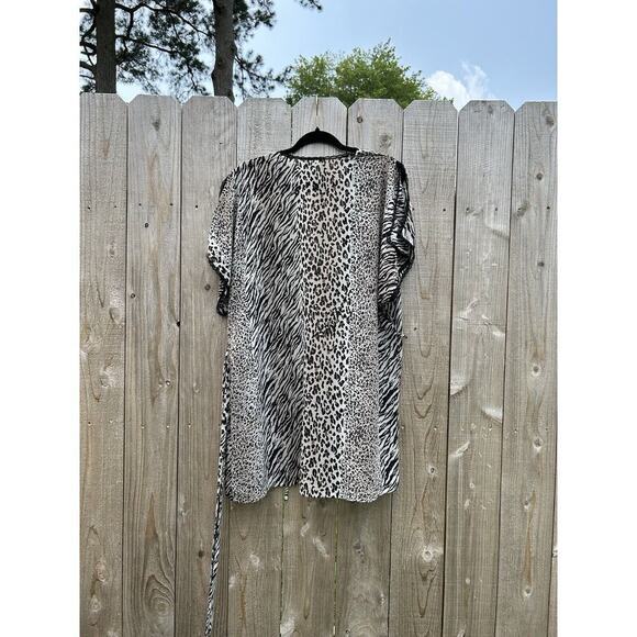 SEDUCTIVE WEAR by Cenima etoile‎ Animal Print Robe Size Small Sheer Sexy Lace - Picture 8 of 9